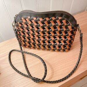 Bembien Woven Black and Brown Crossbody Bag